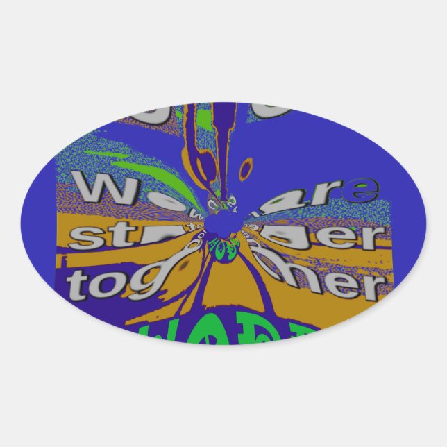 United USA Hope Stronger Together Oval Sticker (Front)