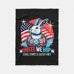 United We Hop – Patriotic Easter Bunny Usa Pride Fleece Blanket