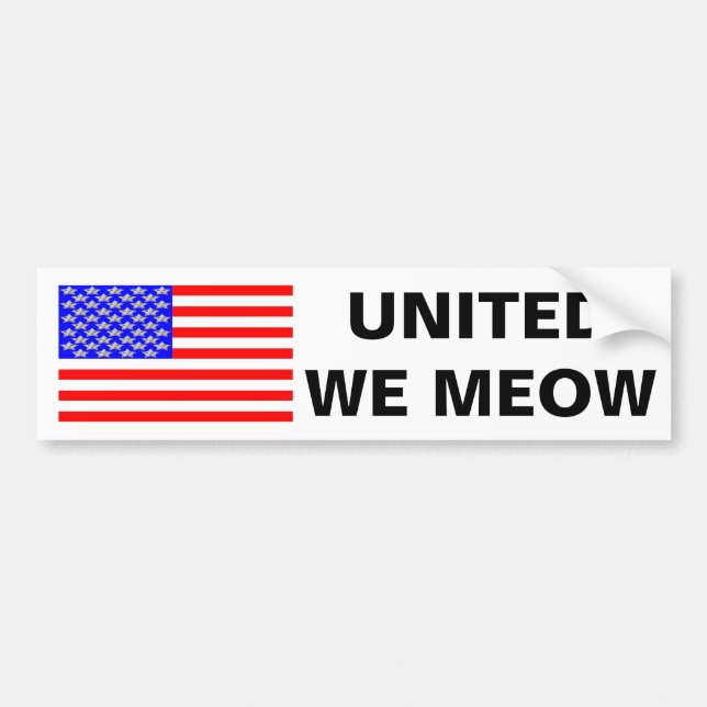 United We Meow Bumper Sticker (Front)