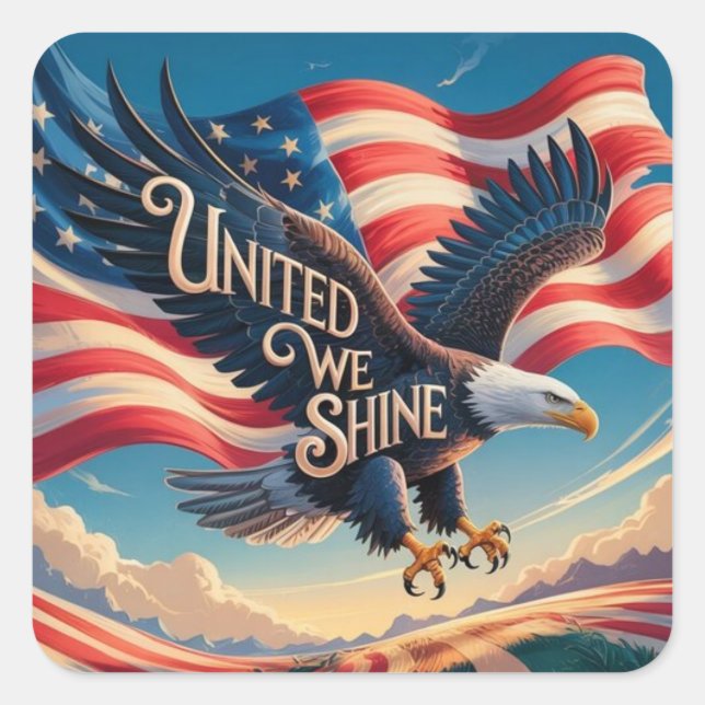 united we shine square sticker (Front)