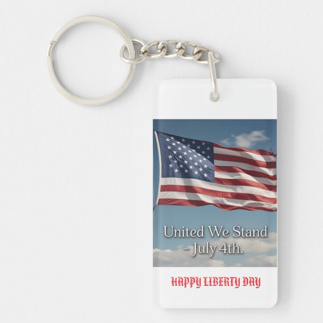 United We Stand: American Flag Custom Key Ring (Front)