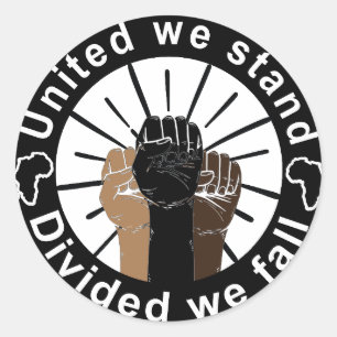 united we stand divided we fall classic round sticker