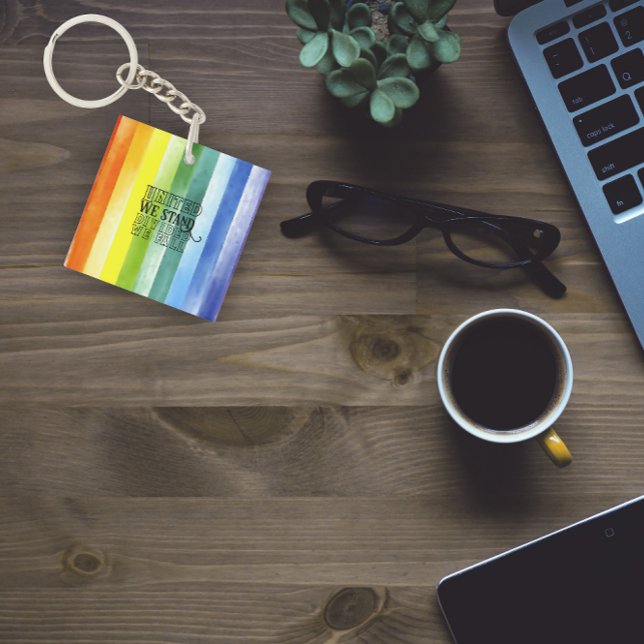 United we stand encouragement saying rainbow key ring (Creator Uploaded)