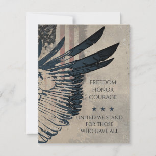 United we Stand Grunge Patriotic Eagle Art Card