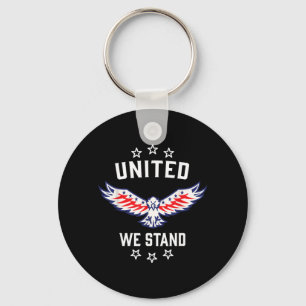United We Stand Independence Day Eagle USA 4th Key Ring