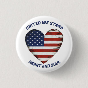 United We Stand Patriotic 3 Cm Round Badge