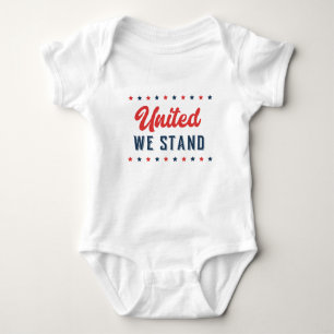 United We Stand Patriotic Word Art Baby Bodysuit