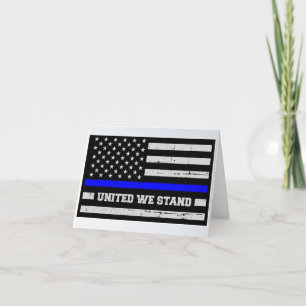 United We Stand Police Flag Thank You Card