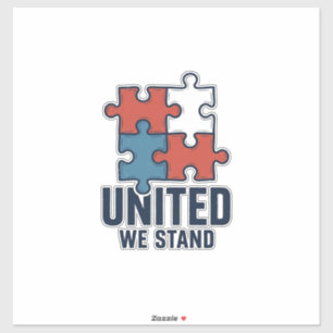 United We Stand Puzzle Piece Patriotic Shirt Desig