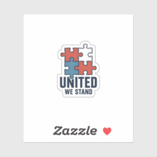 United We Stand Puzzle Piece Patriotic Shirt Desig