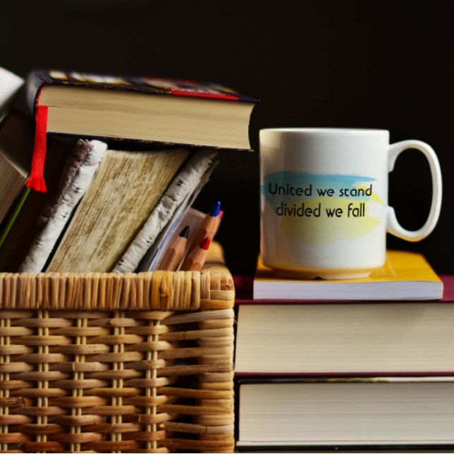 United we stand quote yellow blue Ukraine Coffee Mug (Creator Uploaded)