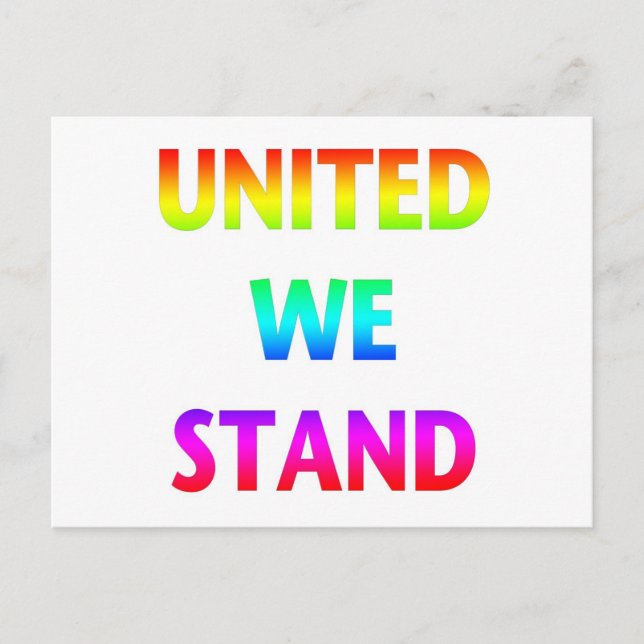 United We Stand Rainbow Postcard (Front)