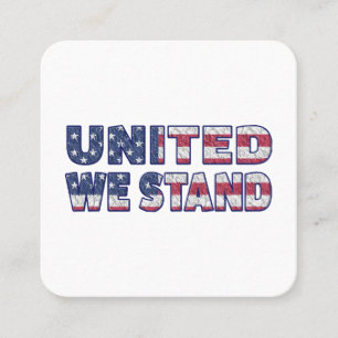 United we stand  square business card