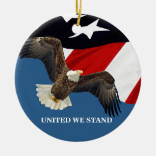United We Stand/USA Ceramic Ornament