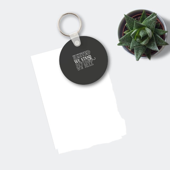 United we stand white encouragement word grey key ring (Creator Uploaded)