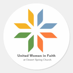 United Women in Faith round stickers