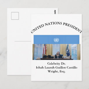#UNITEDNATIONSPRESIDENT DR. #LAURAHCASTILLOS ESQ. POSTCARD