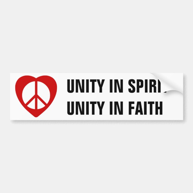 Unitheist peace emblem bumper sticker (Front)