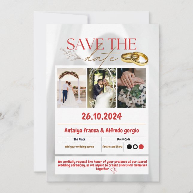 Uniting Hearts: Our Wedding invitation Celebration (Front)