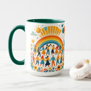 Unity and Diversity Rainbow Ceramic Mug