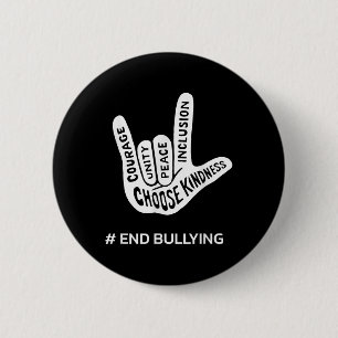 Unity Day Anti Bully Love Sign School End Bullying 6 Cm Round Badge