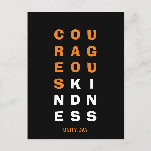 Unity Day COURAGEOUS KINDNESS Anti Bullying Postcard (Front)
