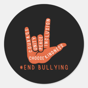 Unity Day Orange 2021 Anti Bullying Love Sign Lang Classic Round Sticker