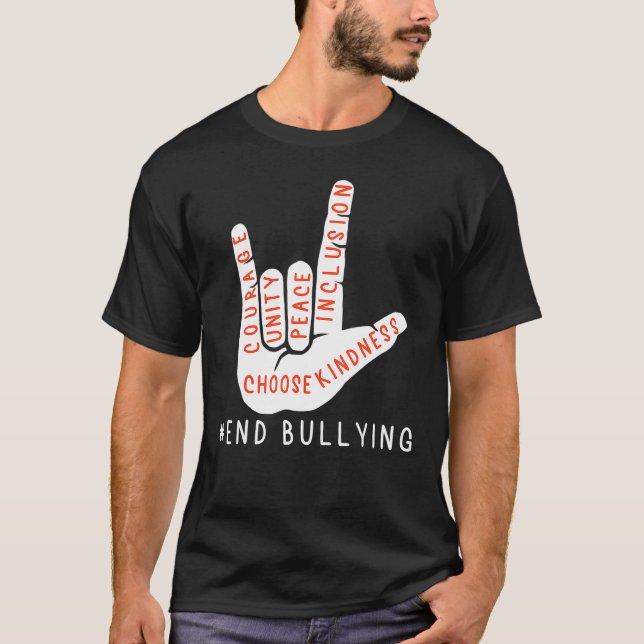 Unity Day Orange 2021 Anti Bullying Love Sign Lang T-Shirt (Front)