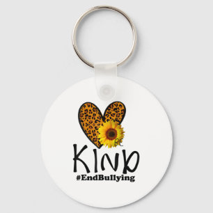 Unity Day Orange Be Kind Leopard Heart Anti Bullyi Key Ring