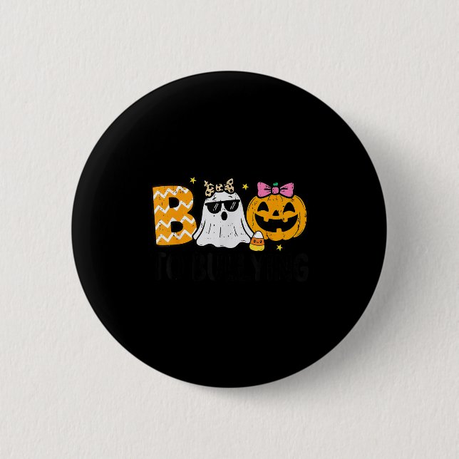 Unity Day Orange Ghost Boo Anti Bullying Halloween 6 Cm Round Badge (Front)