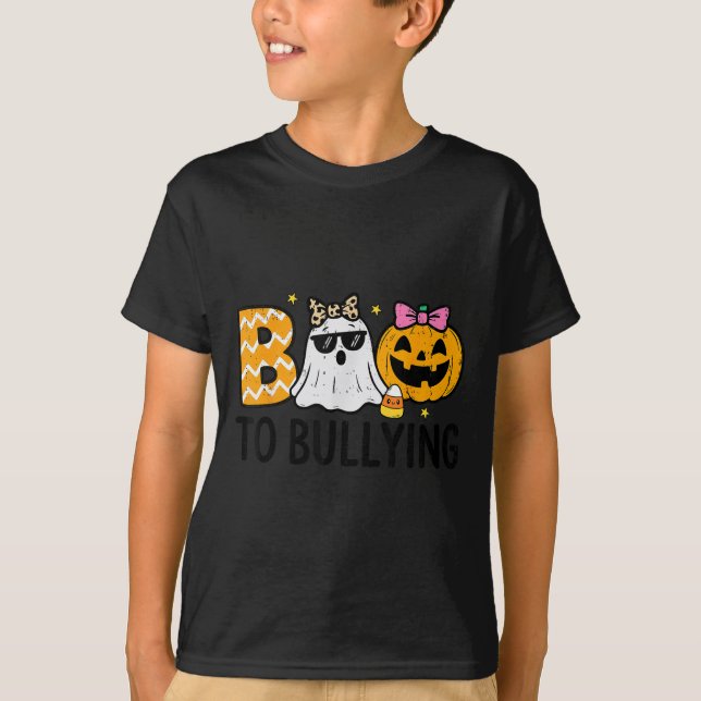 Unity Day Orange Ghost Boo Anti Bullying Halloween T-Shirt (Front)
