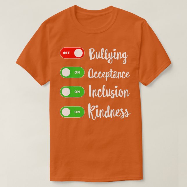 UNITY DAY ORANGE  No Bully Be Kind Orange Teachers T-Shirt (Design Front)