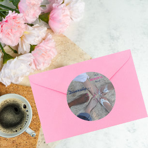 Unity! Ethnic Diversity Rum Point Cayman Islands Classic Round Sticker