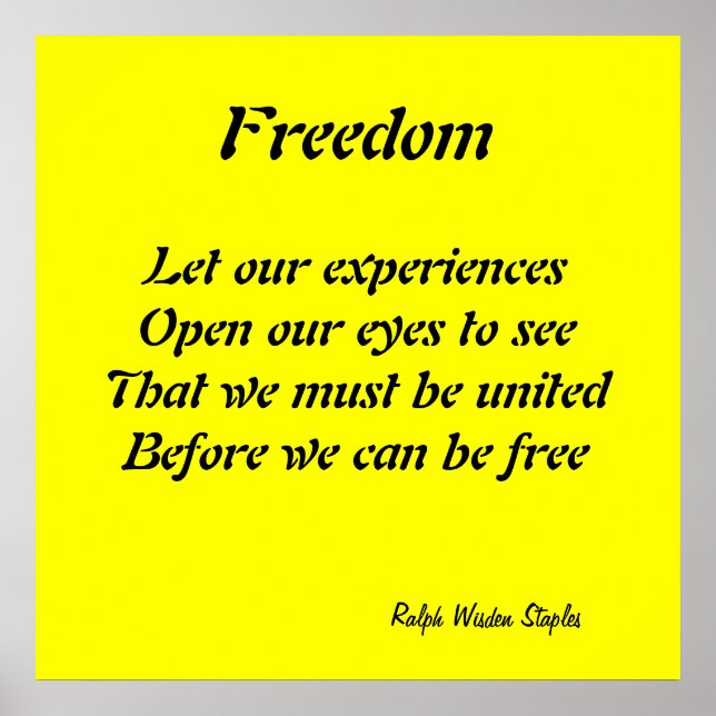 Unity for freedom poster (Front)