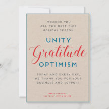 Unity & Gratitude Holiday Card