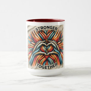 Unity Heart Colourful Hands Art Mug
