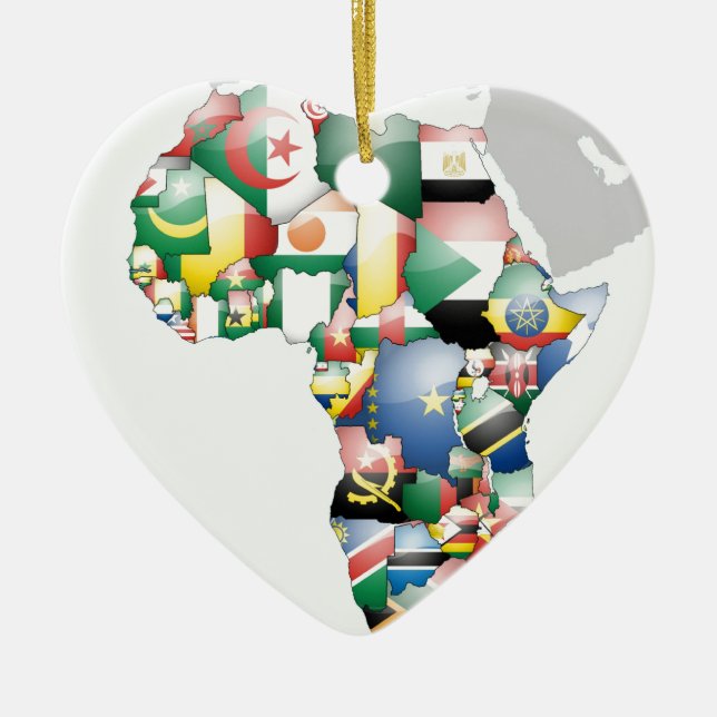 Unity in Diversity: Africa's Flags Collection Ceramic Ornament (Front)