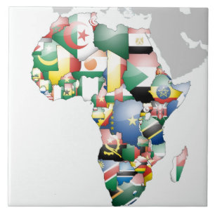 Unity in Diversity: Africa's Flags Collection Ceramic Tile