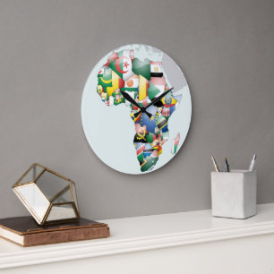 Unity in Diversity: Africa's Flags Collection Large Clock