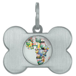 Unity in Diversity: Africa's Flags Collection Pet Name Tag