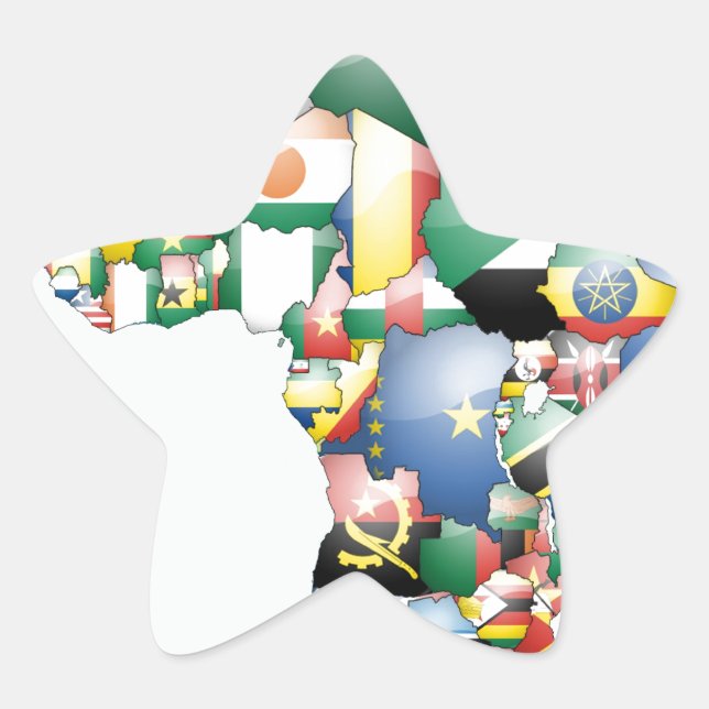 Unity in Diversity: Africa's Flags Collection Star Sticker (Front)