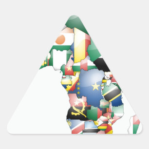 Unity in Diversity: Africa's Flags Collection Triangle Sticker