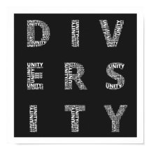 Unity in Diversity Black and White poster