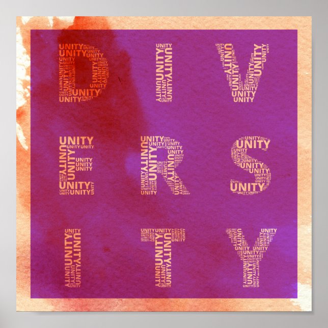 Unity in Diversity watercolor poster (Front)