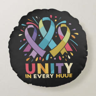 unity in every huue breast cancer awareness  sweat round cushion