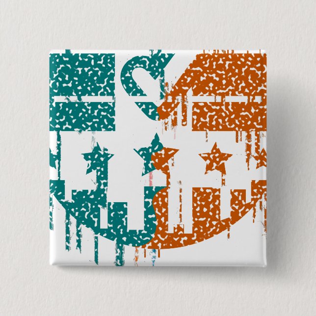 Unity in Motion - Drips of Democracy 15 Cm Square Badge (Front)