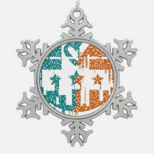 Unity in Motion - Drips of Democracy Snowflake Pewter Christmas Ornament