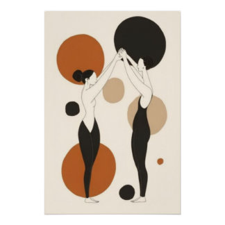 Unity in Motion | Modern Feminine Connection Abstr Poster
