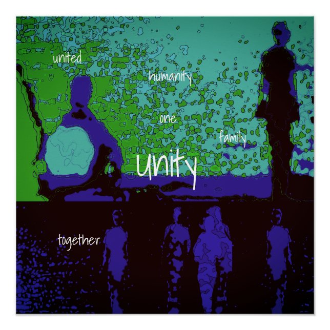 "Unity" in Purple, Shades of Green, Black Design Poster (Front)