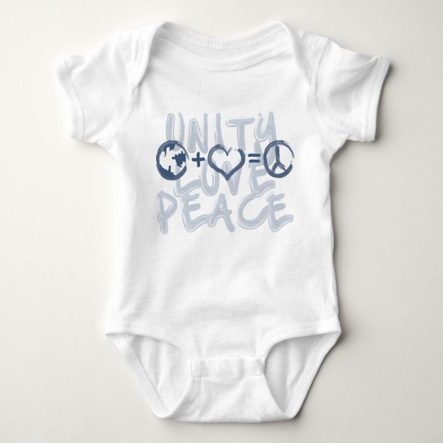 Unity, Love, Peace  Baby Bodysuit (Front)
